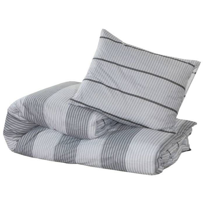 VidaXL Duvet Cover Set Grey 200x200 Cm Cotton 136433
