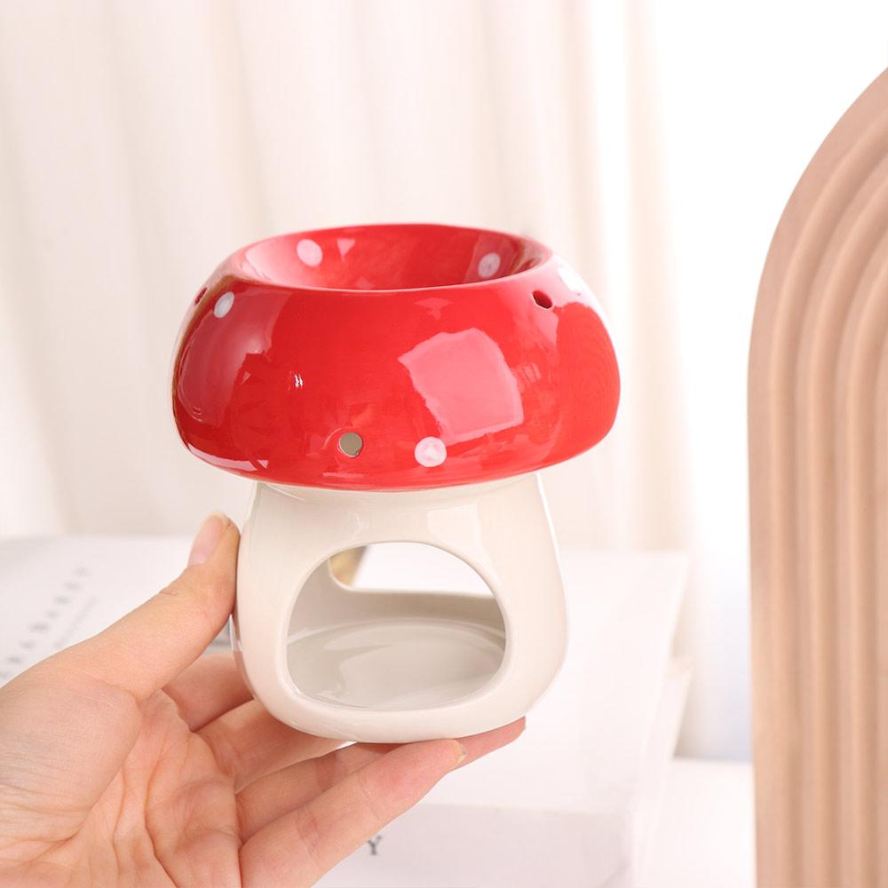 Cute Mushroom Candle Holder Cartoon Creative Candle Essential Oil Burner Romantic Non-toxic Mushroom Incense Burner 7