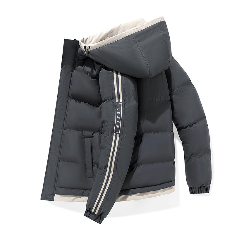 Herren Winter locker bequem warm baumwollgepolsterte Jacke neue Mode Hafen Kapuzenmantel