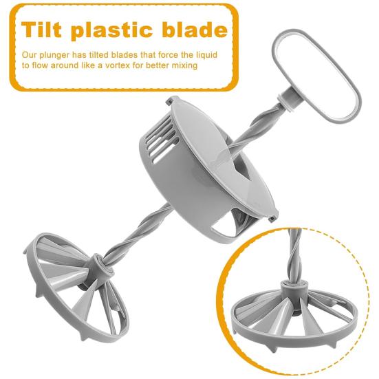 1/2 Pcs Mixing Pitcher for Drinks 2000ml Sealed Water Bottle with Lid Translucent Adjustable Mixer Plunger Manual Juice Jug Beverage Blending