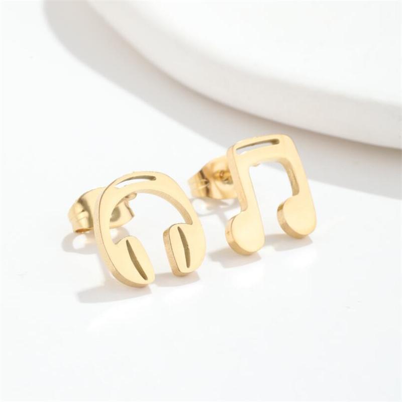 Hip-hop Stainless Steel Microphone Guitar Earring for Women Musical Ear Jewelry Girls Music Party Earrings Gift Accessories