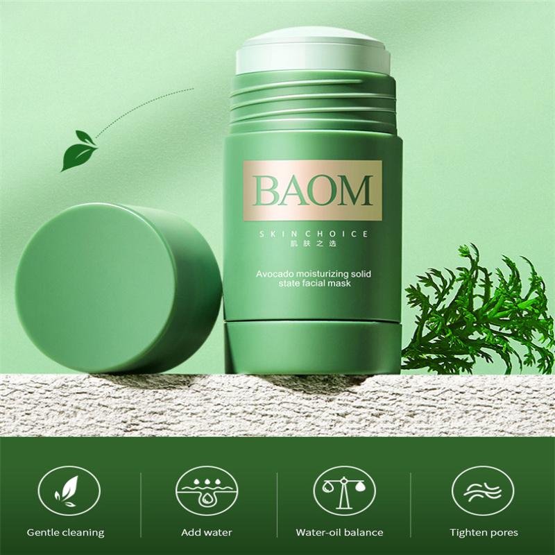 Avocado Solid Face Mask Cleansing Mud Mask Moisturizing Oil Control Acne Clearing Blackhead and Fine Pores Clay Mask