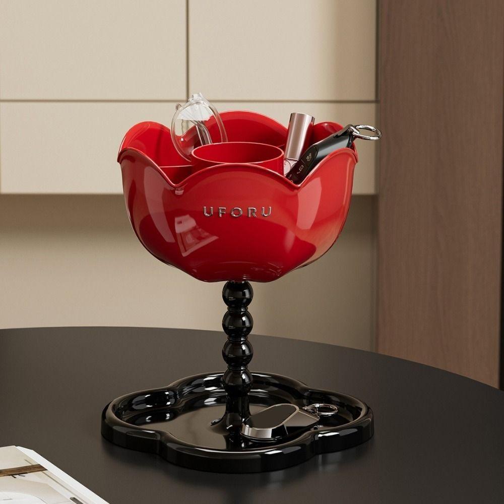 Plastic Flower Shape Storage Rack Space Saving Key Organizer Makeup Brush Storage Box Bedroom