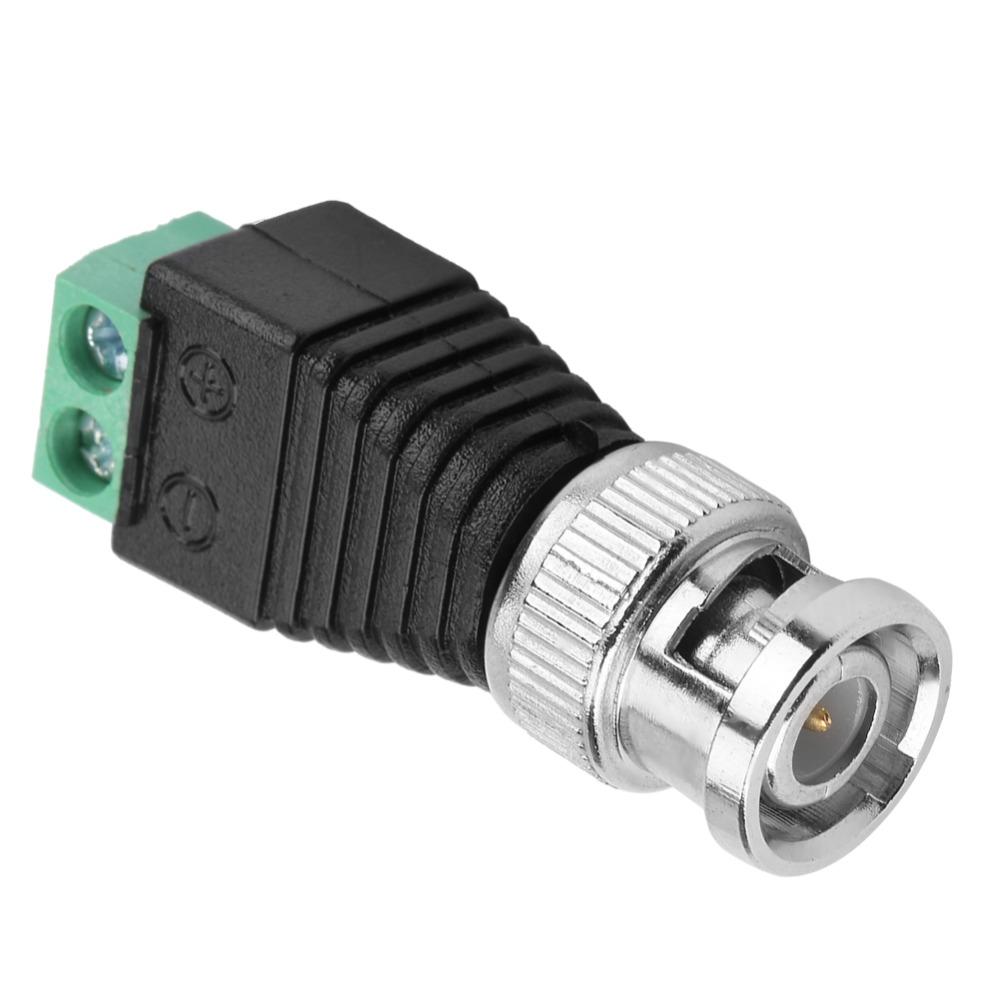 10PCS Quick Install BNC Male Connector Green Color Coaxial Connector Terminal Adapter Video Camera