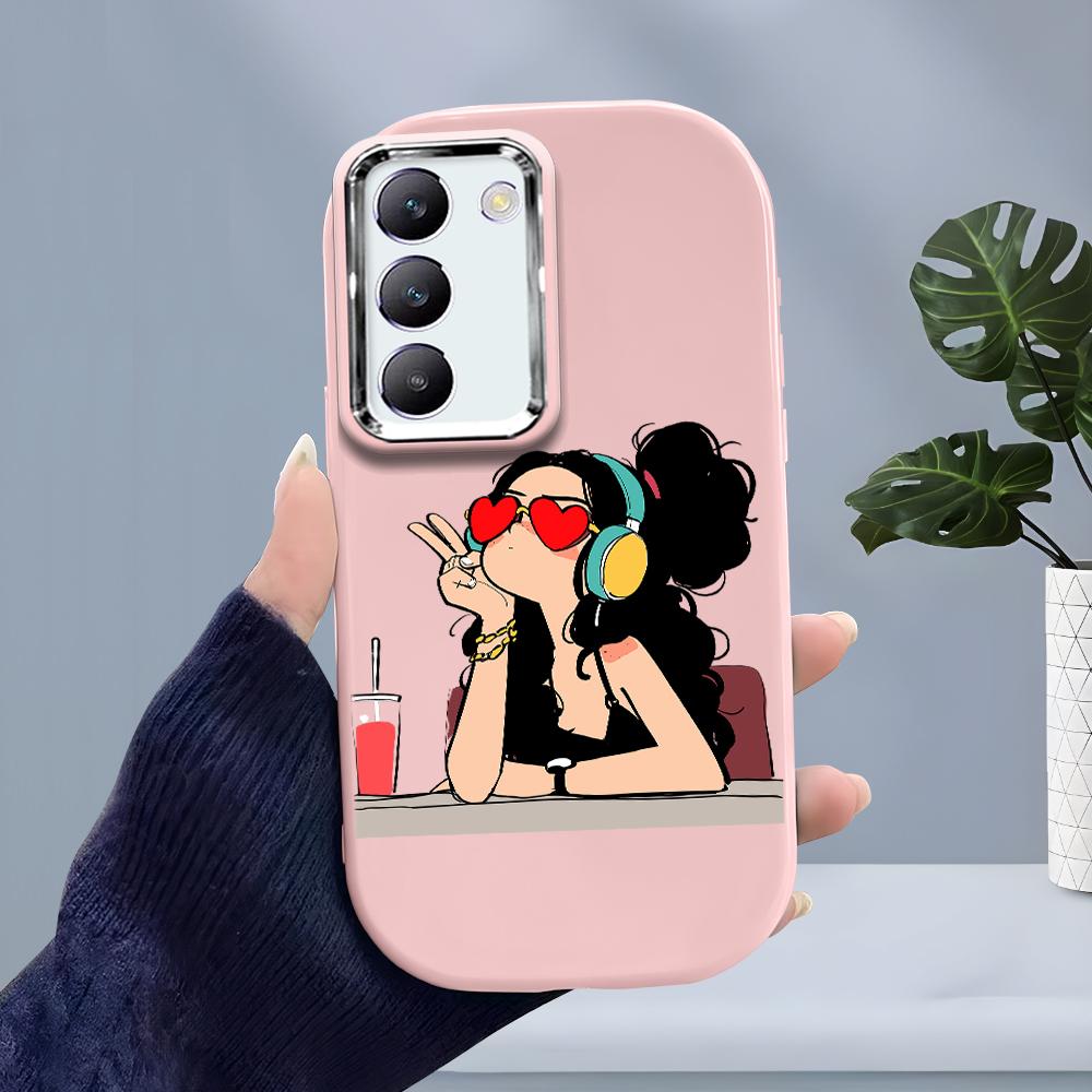 For OPPO A18 A38 A54 A60 A96 Reno12 F 8T 8Z Vivo V30 V40 Y15s Y22 Y27 Y30 Y36 Couple Phone Case Soft Silicone Candy Color Casing