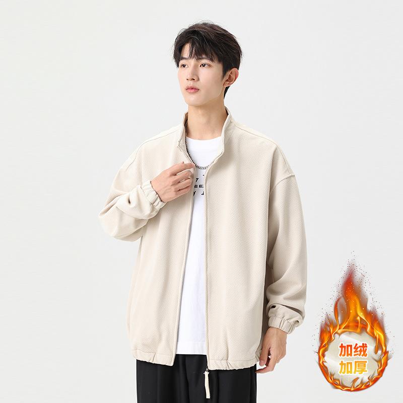 

Мужские осенне-зимние новые куртки, мужские кардиганы, американские воротники-стойки, флисовые теплые топы, повседневные и универсальные куртки 3XL