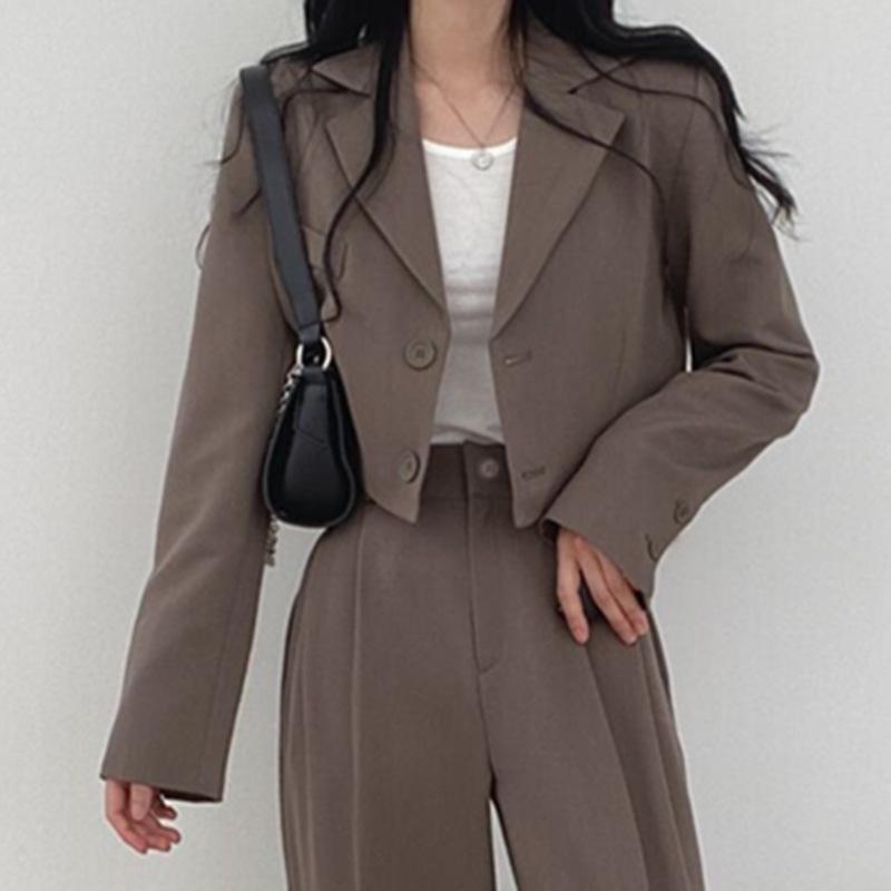 Casual Outfits Women Business Work Blazer Set Long Sleeve Cropped Blazers Pencil Pants Suit Office Lady Two Piece Set Tracksuits