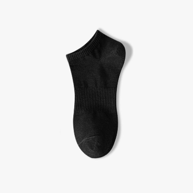 Unisex Summer Boat Socks - Thin, Breathable, Sweat-Absorbing, Deodorant, Black/White/Gray, Solid Colors, Year-Round Comfort