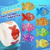 Roll of 500 Colorful Goldfish Laser Stickers - Waterproof and Creative Cartoon Decoration