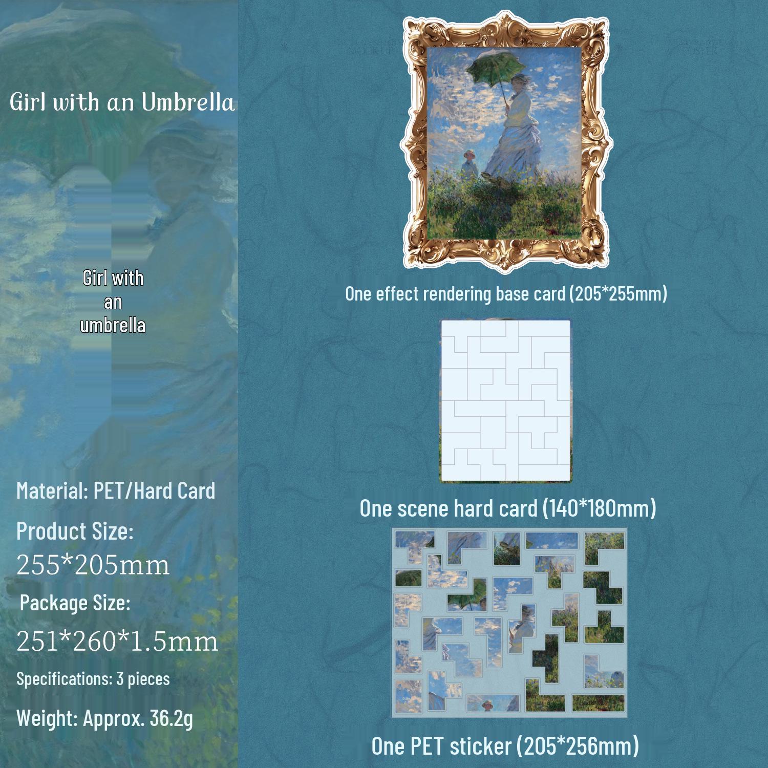 

Dark Shadow Puzzle Stickers: European Retro DIY Collage with World-Famous Paintings, 6 Styles