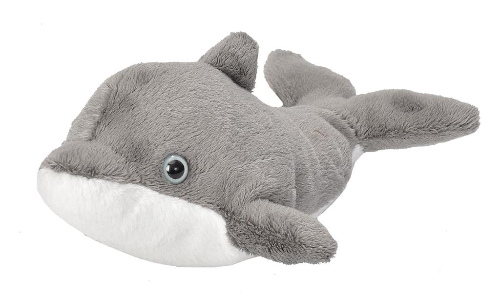 Wild Republic Pocketkins Eco-Friendly Dolphin Plush Toy, Soft and Fluffy Sea Creature, Made from Recycled Materials, W11 X D18 X H8cm (Product Code: