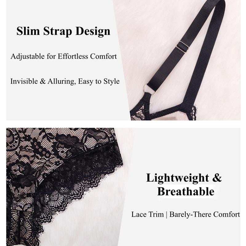 CINOON Women's Lace Sexy Bodysuit Tummy Control Shapewear Waist Cincher Plus Size Slimming Body Shaper