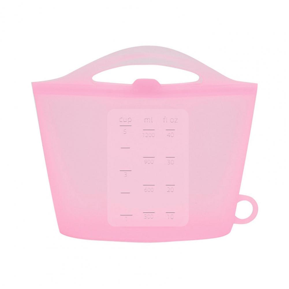 1L Silicone Storage Bag Food Preservation Organizer Fridge Fruit Storage Pouch Microwave Steam Disinfection Bag Food Heating Bag