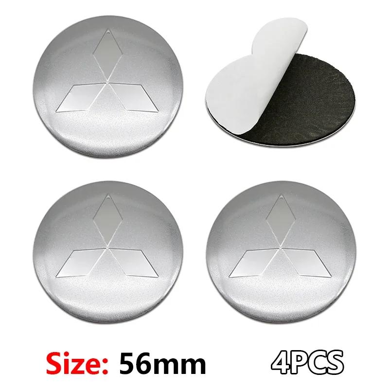 4Pcs Car Wheel Center Hub Cap Rim Cover Stickers Accessories For Mitsubishi Ralliart Mirage Outlander Xl Galant Space Star L200 wszm26
