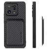 For Xiaomi 13 Pro 5G Detachable Card Holder Carbon Fiber Texture Phone Cover PU Leather+TPU+PC Phone Case