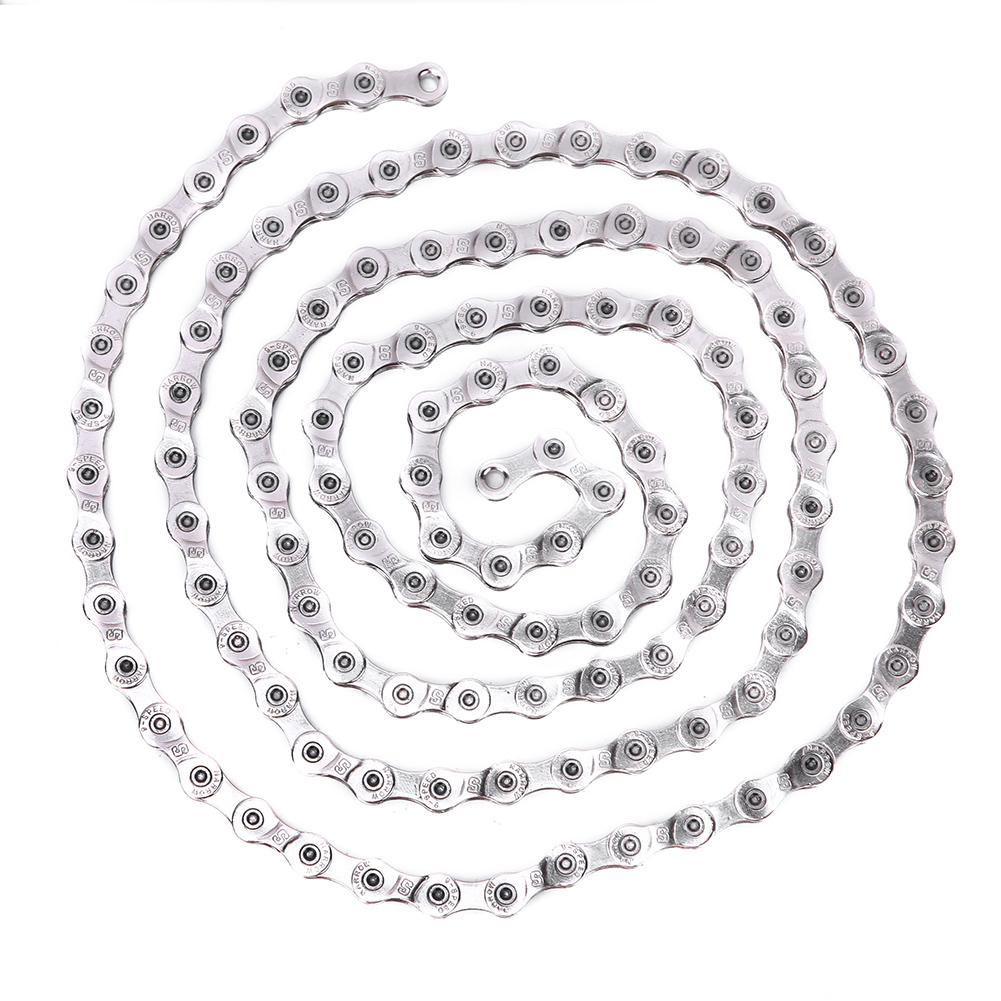 Corrente de Bicicleta de Aço de Qualidade Peça de Reposição Acessório de Ciclismo para Bicicleta de Montanha DobrávelS99 prata (9 velocidades)