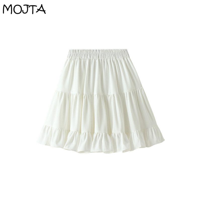 

Шифоновая короткая юбка, женская летняя новая стильная юбка-трапеция с высокой талией для похудения, непустая юбка-трапеция