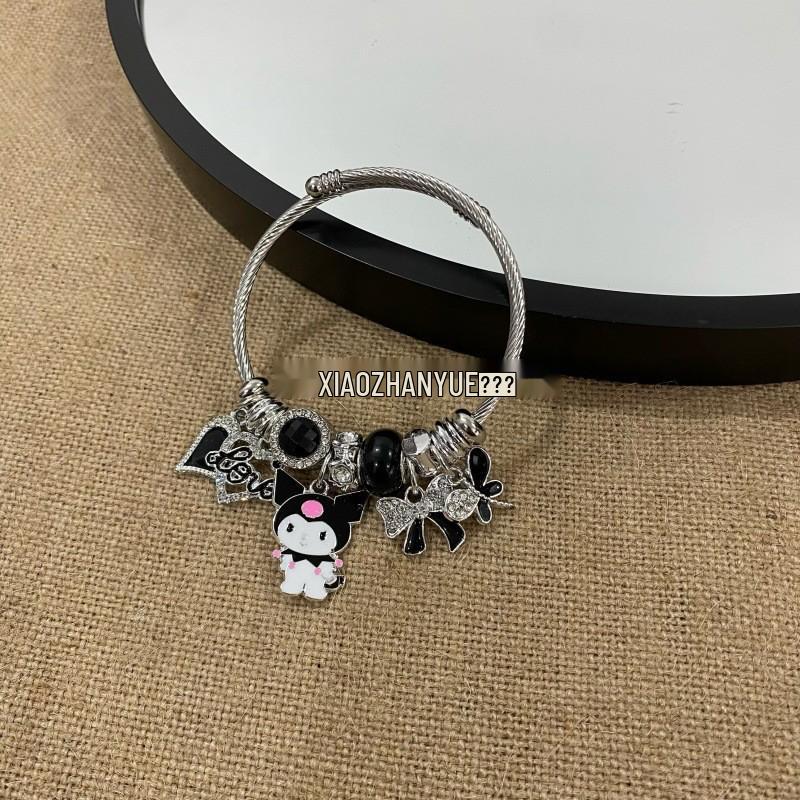 Panjia Dora Women's Stainless Steel Beaded Bracelet - European American Versatile Luxury Jewelry