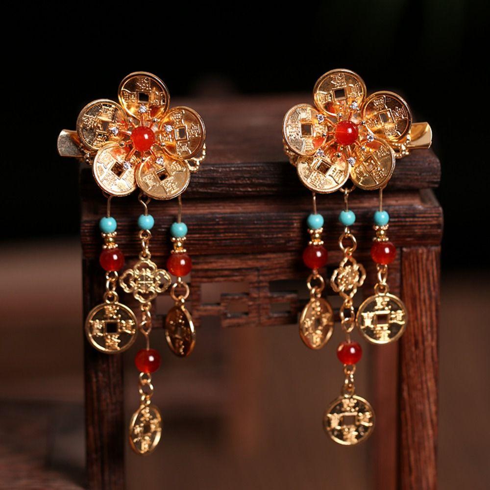 Pearl Ancient Hair Stick Chinese Style New Year Headdress Retro Tang Dynasty Hairpin  Jewelry