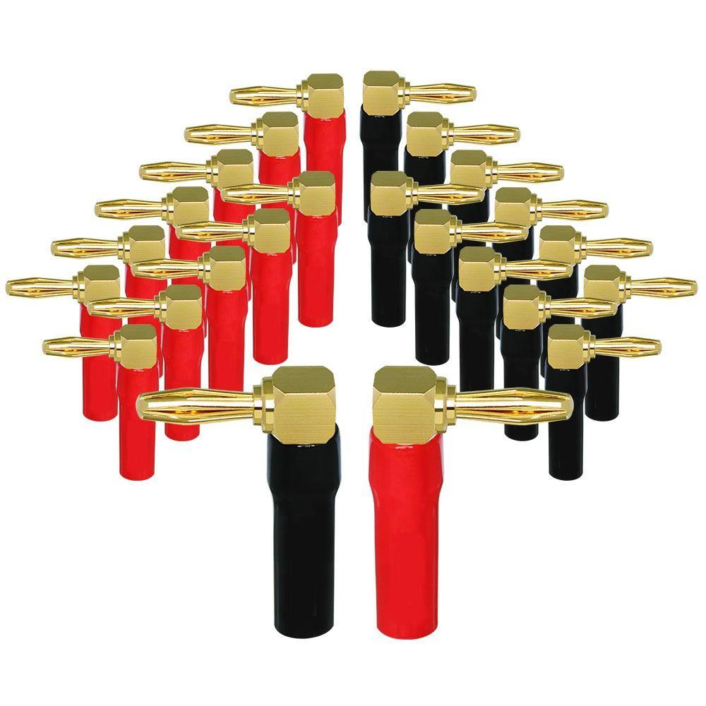 2/4Pcs 24K Gold Plated Gold Plated Audio Connector Self-locking Banana Plug  Audio Cable Adapter