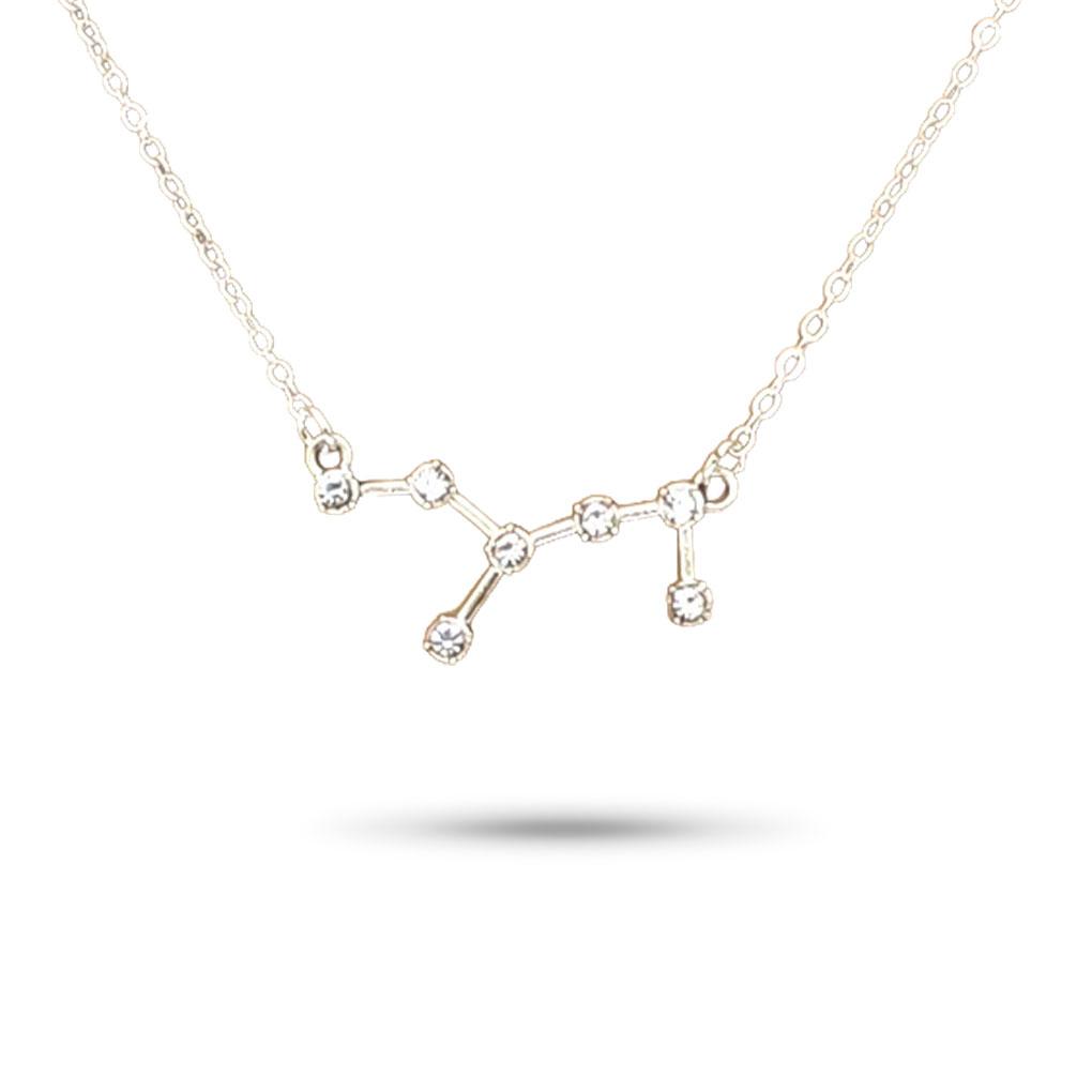 Ins Constellations Theme Friendship Necklace Rhinestone Comfortable Delicate with Display Card Pendant for Lover Festival Gifts