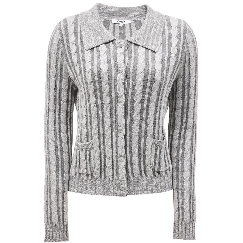 

ONLY Women s 2024 Winter Lapel Collar Knit Cardigan M