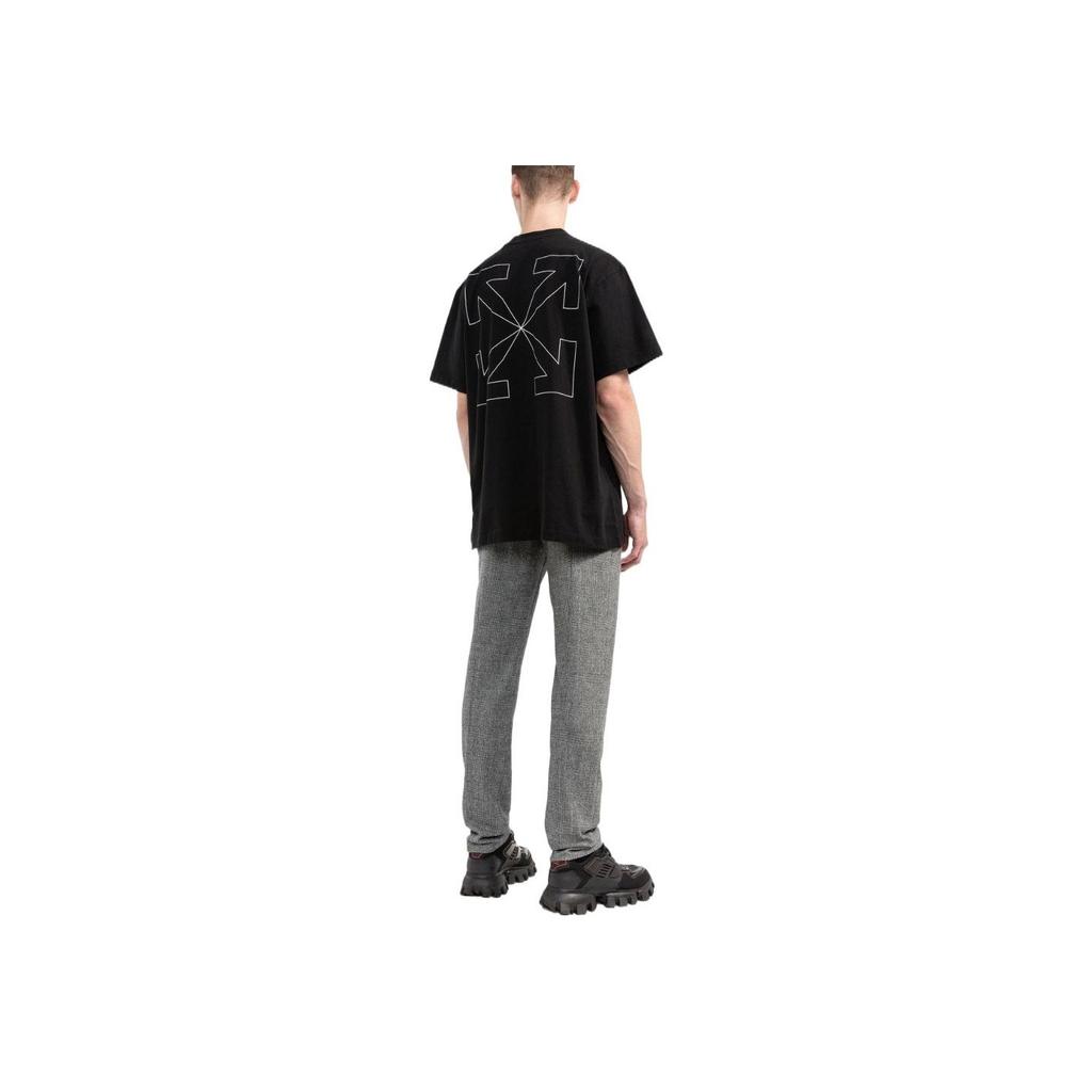 Off-White Ss22 Minimalist Solid Color Arrow Pattern Logo Printed Short Sleeve T-Shirt Men Tops Black OMAA038C99JER00810011001