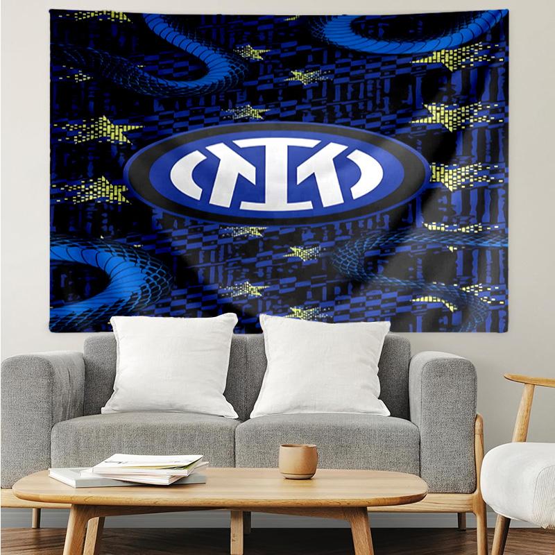 Inter FC Crest Printed Printed Tapestry, for Bedroom,Livingroom, dormitory, Large Wall Decor, Fabric Decor Fan Birthday Gifts