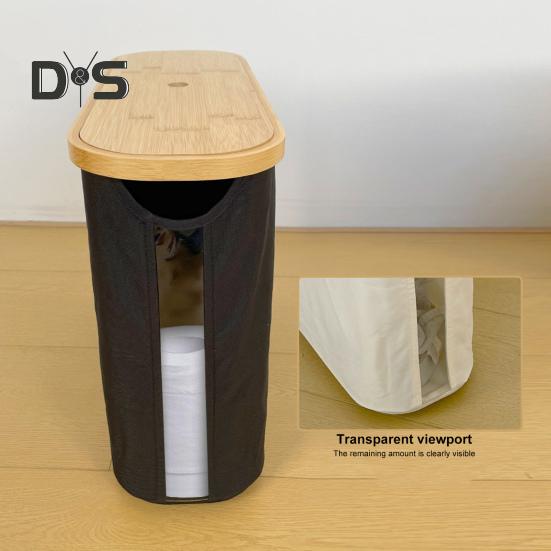 Toilet Paper Storage Basket Organizer with Lid Dustproof Large Capacity Bathroom Toilet Paper Storage Organizer Free Standing Holder