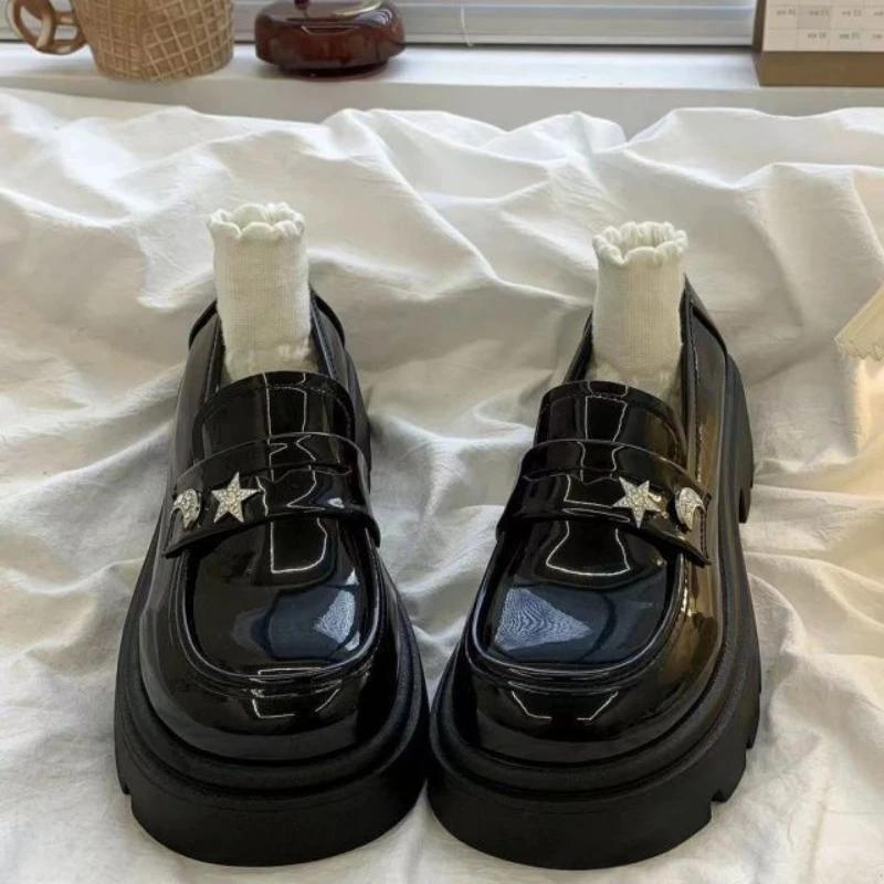 Fashion Round Toe Platform Ladies Pumps with Medium Heels Mary Jane Japanese Style Lolita Women's Shoes Loafers On Offer Stylish Shoe 39
