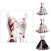 Jialin Halloween Dress For Women Scary Printed Sleeveless Costume Dress Summer)