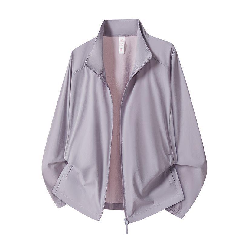 UPF50+ Sun Protection Jacket: Ice Silk, Stand Collar, Loose Fit, Breathable for Outdoor Camping and Cycling
