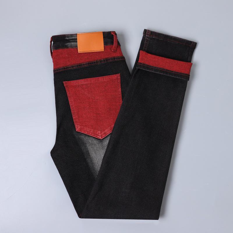 Herrsvarta Skinny Fit Ruvade Denim Tapered Byxor