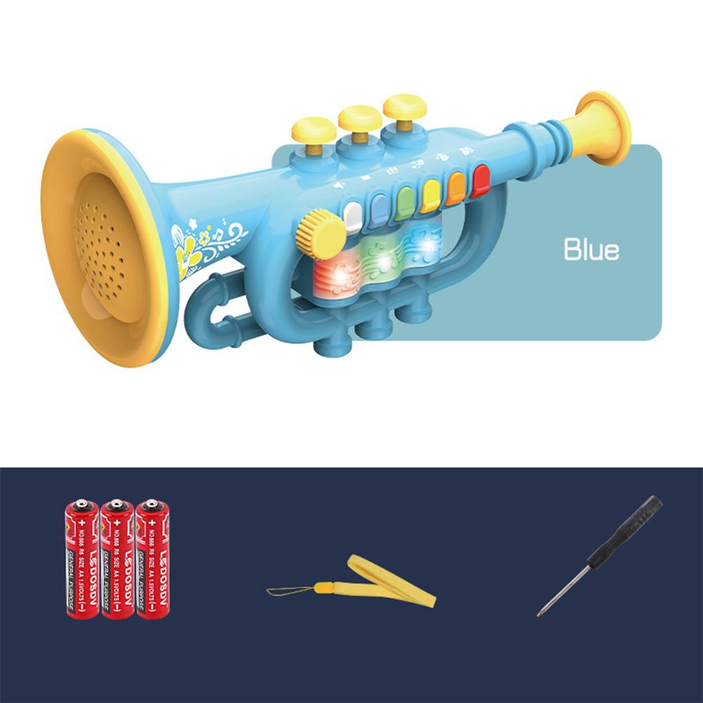 

Toy Saxophone For 4-6 Years Kids Trumpet Toy With Music & Light Effects Kids Musical Instruments Education Toy For Boys Girls 6806 Small Blue(with battery)