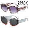 2PACK New Fashion Cat Eye Sunglasses Women Multi-Color Gradient Vintage Shades Luxury Brand Designer Fashion Sun Glasses UV400