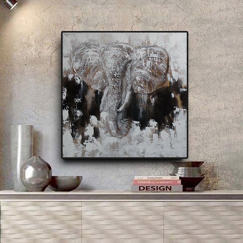 

Абстрактная картина маслом дикого слона на холсте, постеры и принты, скандинавская настенная художественная картина для гостиной, детский декор