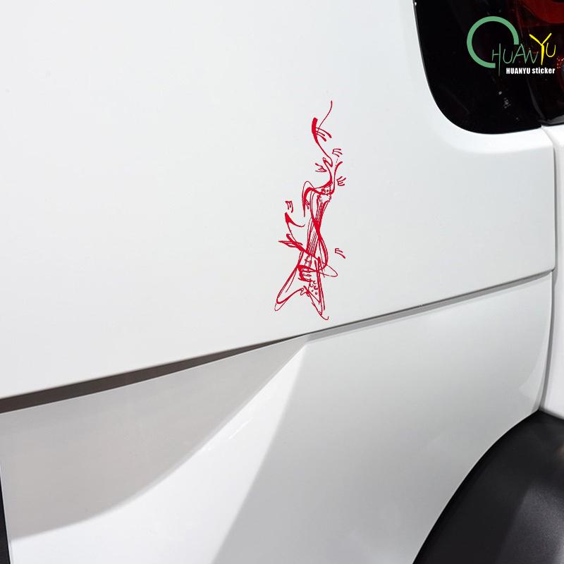 Creative Guitar Decoration Car Sticker; Car and Motorcycle Scratch Protection Waterproof Reflective