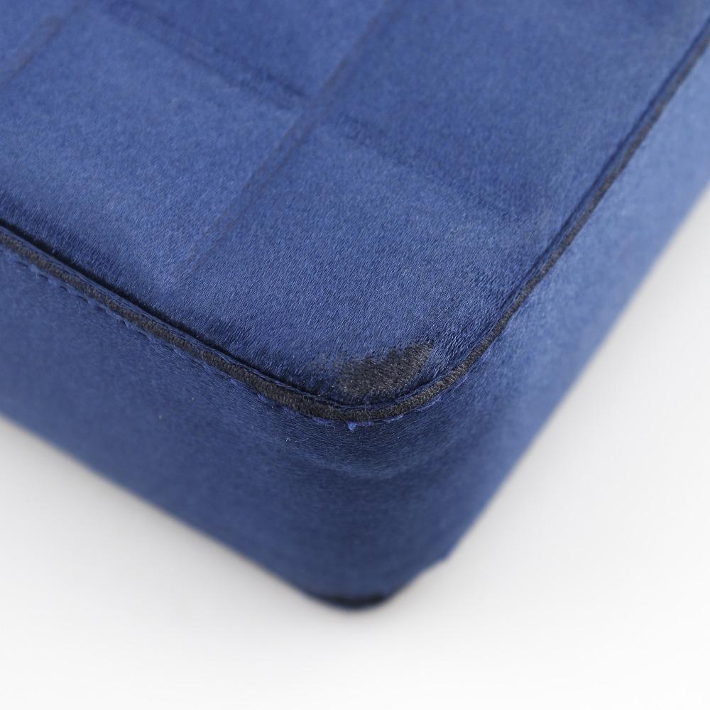 Chanel Chocolate Bar Shoulder Bag A17829 ChainShoulder Blue Satin Women Used