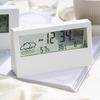 Digital Alarm Clock Transparent Desk Clock with Date, Temperature, Humidity, Small Table Clock with