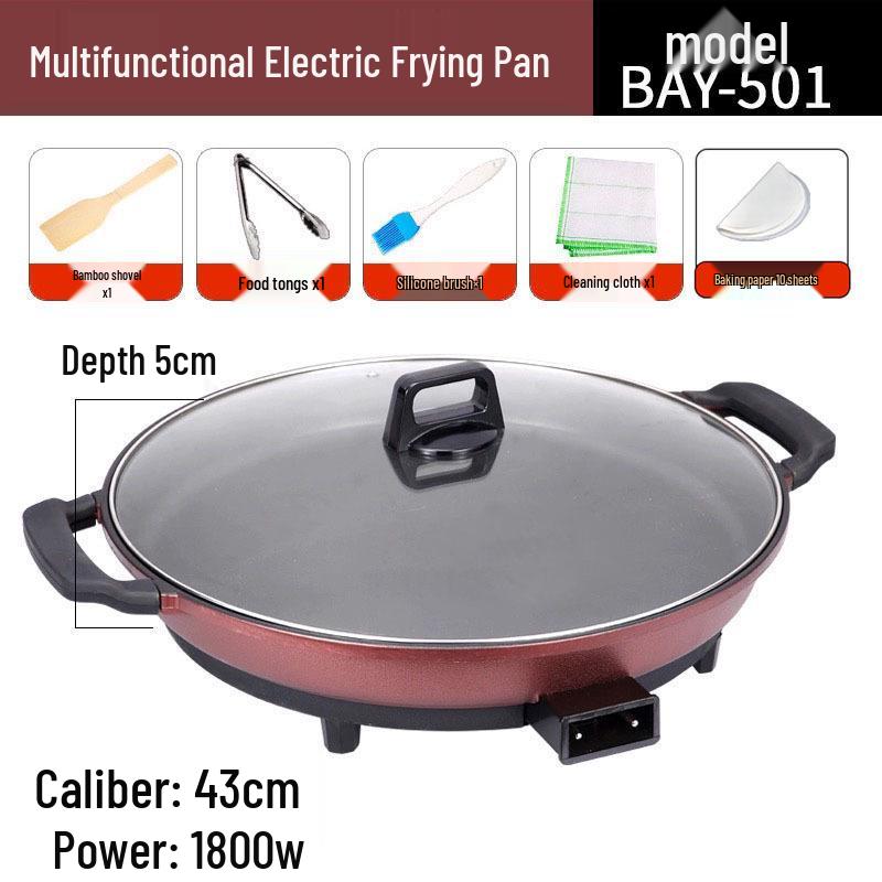 Multi-Function Electric Griddle: Large Non-Stick Deep Commercial Flat Pan