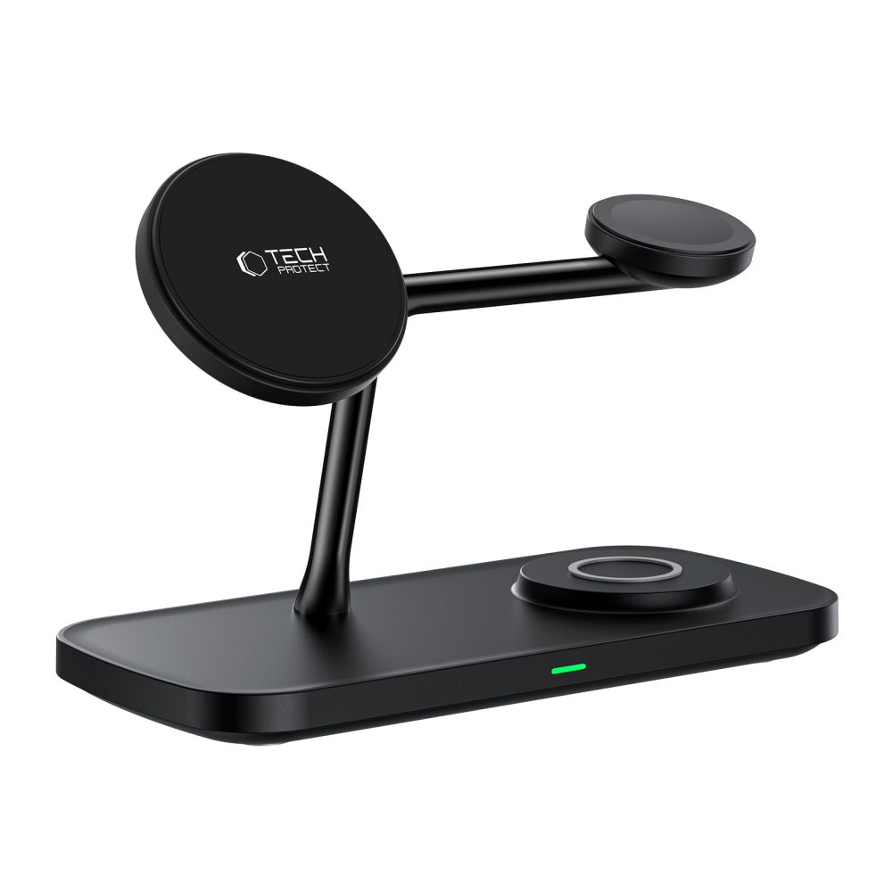 Tech-Protect Qi15W-A45 3In1 Magnetic Magsafe Wireless Charger Black