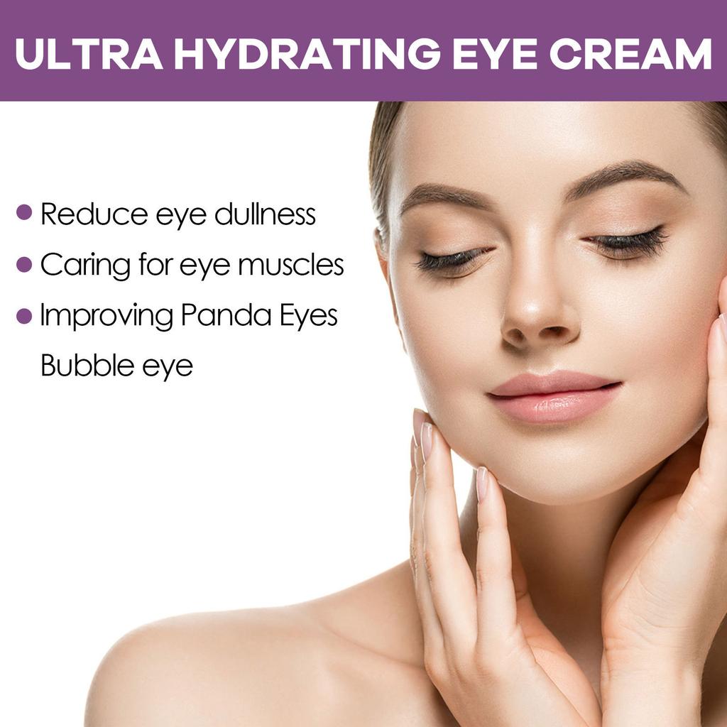 Crème Yeux Hydratante pour Cernes, Poches & Ridules, Hydratante Raffermissante, Soin Doux pour la Peau