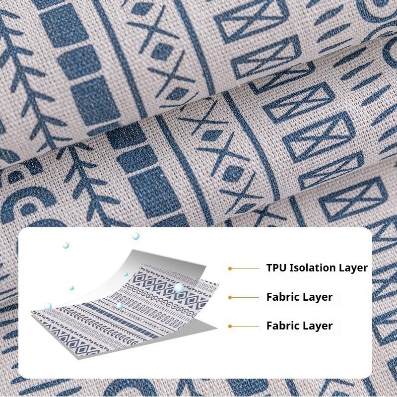 Față de masă în stil etnic, Suport de masă pentru picnic, Față de masă impermeabilă și rezistentă la ulei din bumbac și in imprimat pentru măsuță de cafea