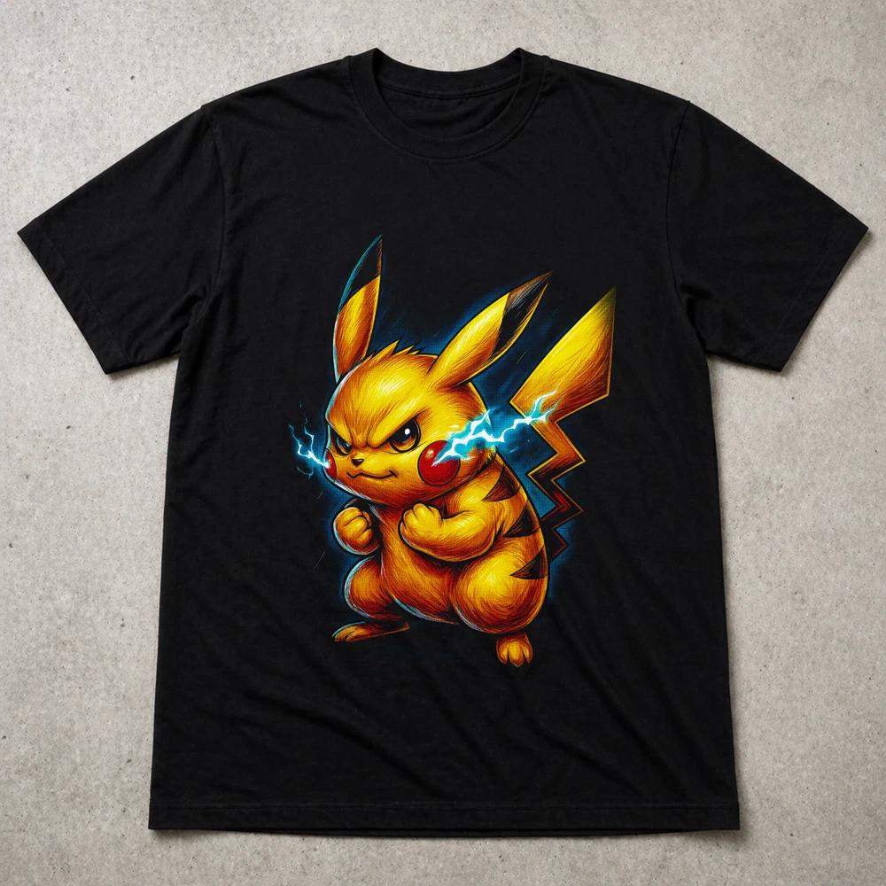 Pikachu Electric Pokemon Style T Shirt Gaming Anime Tee Adults Kids 2XL