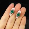 Bolaijewelry Cercei cu pietre prețioase din argint Sterling 925 cu agat verde natural, aur roz, cu design vintage, cadou pentru petrecere de aniversare pentru femei
