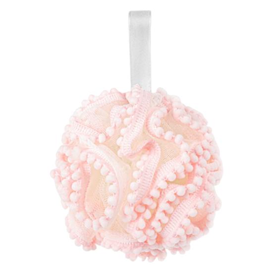 Bath Ball Soft Texture Bath Sponge with Tight Mesh Weave Rich Foam Gentle Exfoliating Puff High Absorbency Bath Sponge Bath Accessory розовый