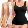 Tanktopper for dame med shapewear, innebygd BH og magekontroll