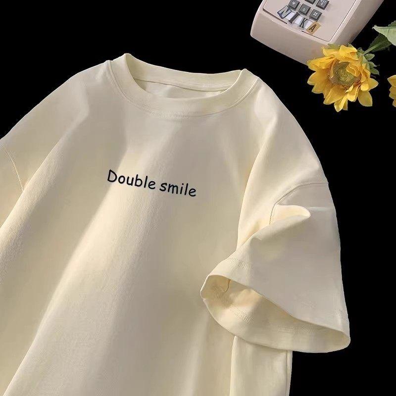 Dopamine Print T-Shirt for Men, Spring American Style Cleanfit Trendy Brand Short-Sleeve High Street Versatile Couple Casual Top