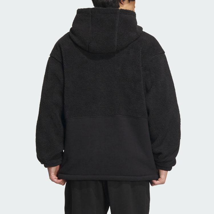 adidas Lounge Jacket With Solid Color Logo Patch Men Outerwear Black IP4973