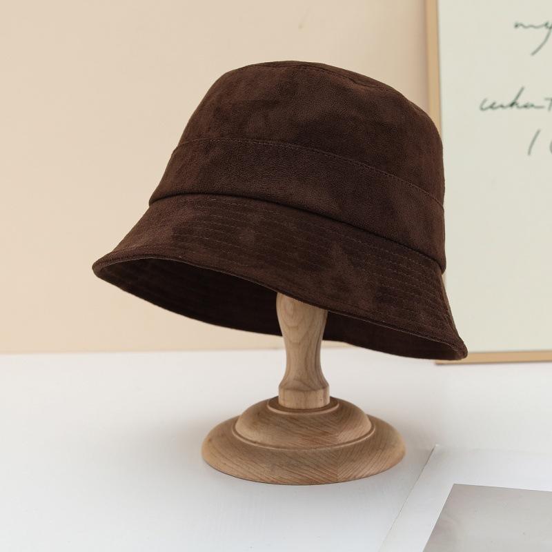 New retro suede bucket hat casual versatile washbasin hat source directly from the manufacturer